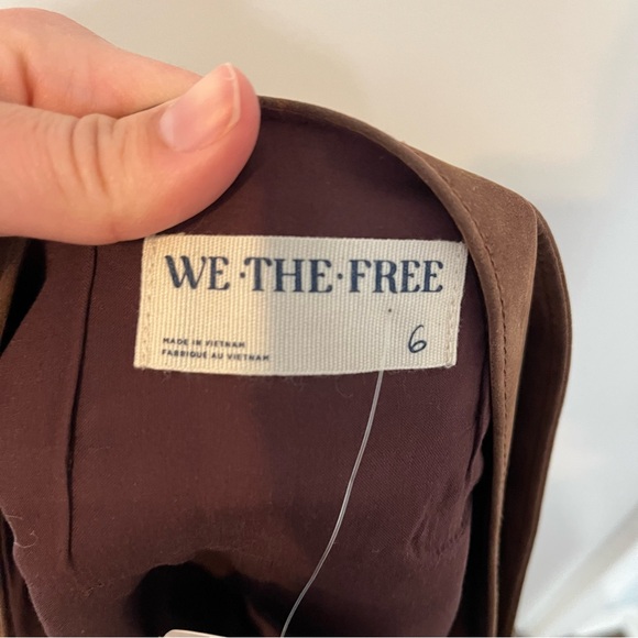 We The Free micro mini suede skort chocolate brown belt faux leather 6 NWT - Picture 9 of 11